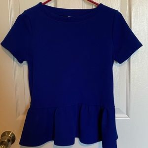 Elle size small blue peplum top